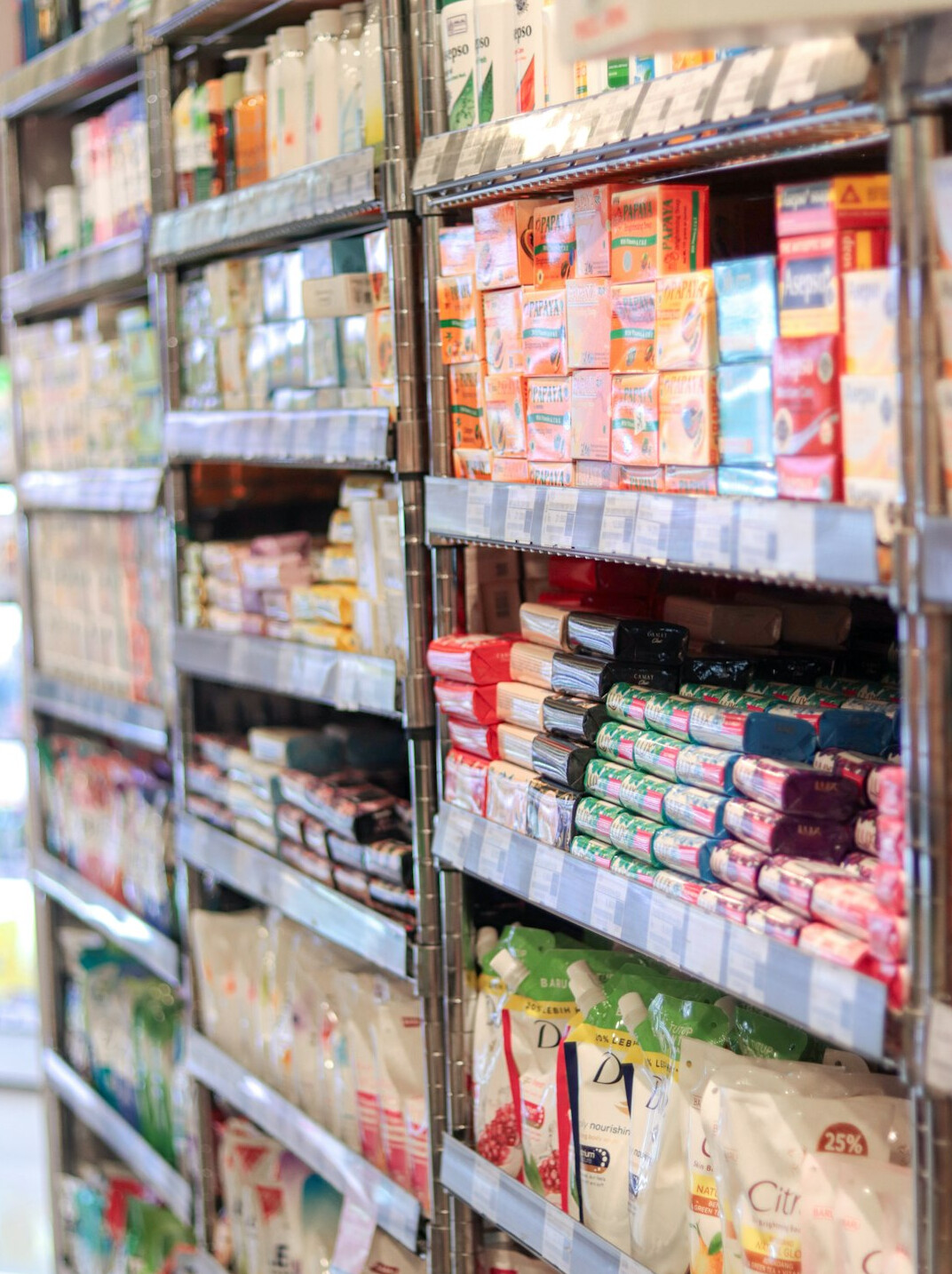 supermarket aisle with discounts